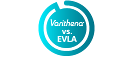 Varithena vs EVLA inside teal gradient circle 