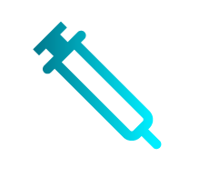 Blue green gradient syringe.