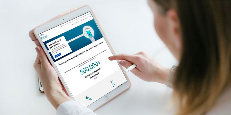 Varithena website shown on ipad