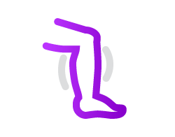 Line art icon of leg swelling.