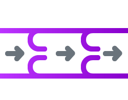 Line art icon of arrows in vein, signifying blood flow.