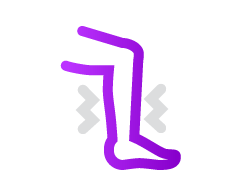 Line art icon of lines around leg signifying itchy leg..