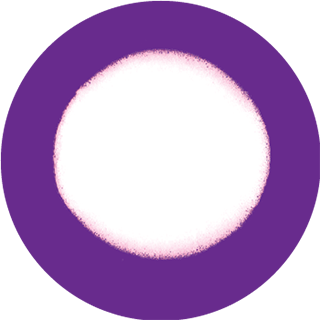 White solid foam on purple circle background